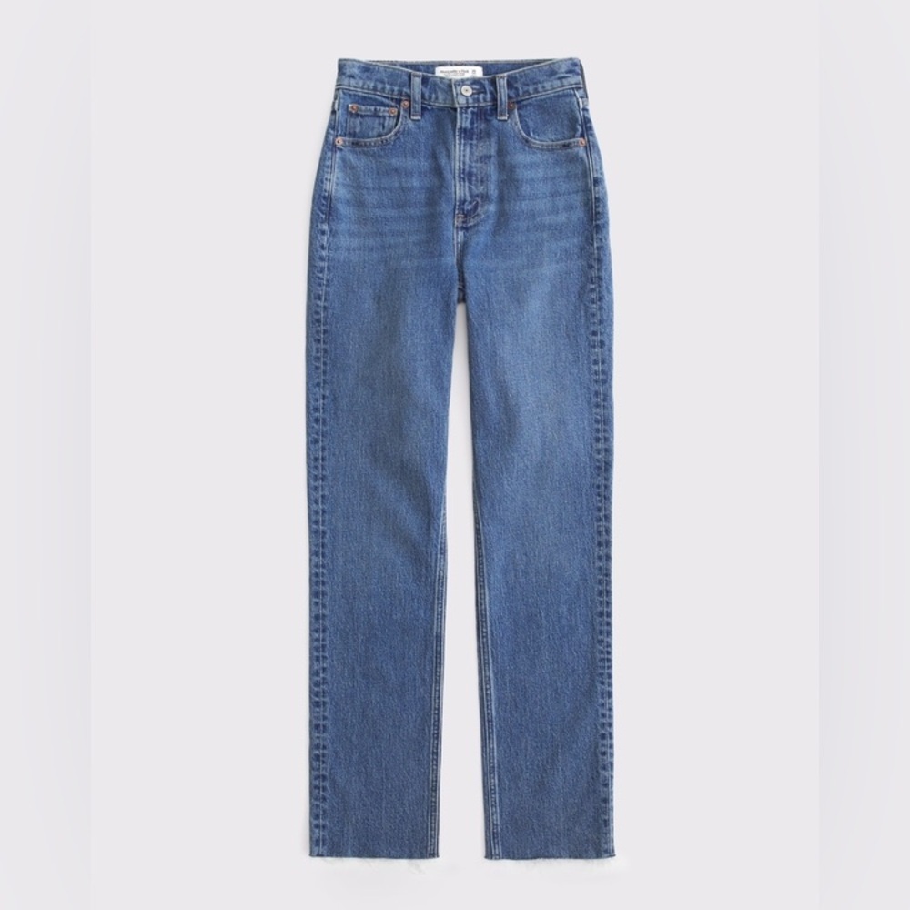 Abercrombie & Fitch Medium Raw HemThe 90s Straight Ultra High Jeans sz 27 / 4 R